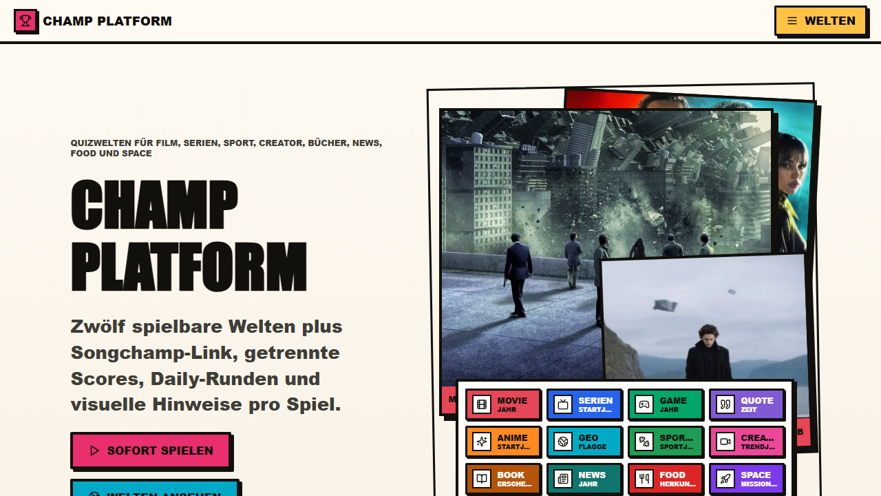 Project view of Champ Platform