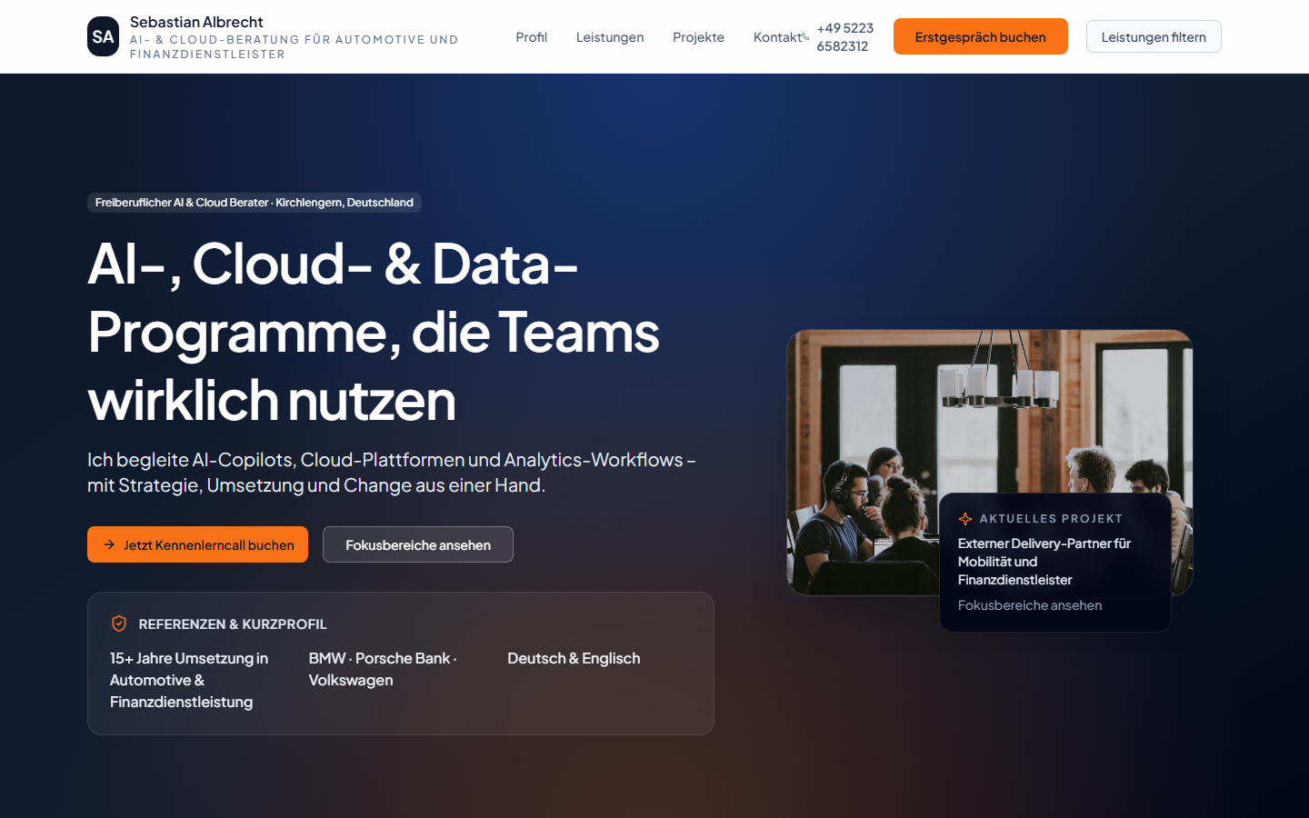 Project view of Freelancer Portfolio