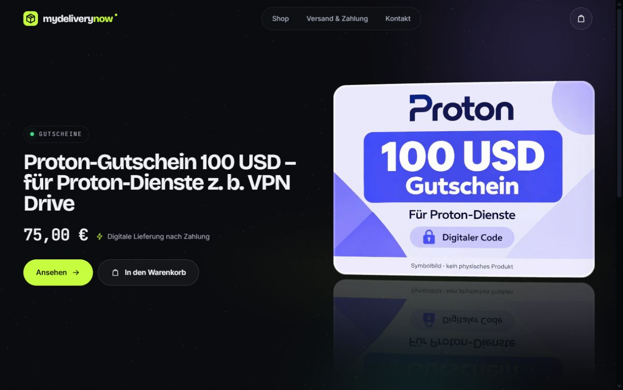 Projektansicht von MyDeliveryNow
