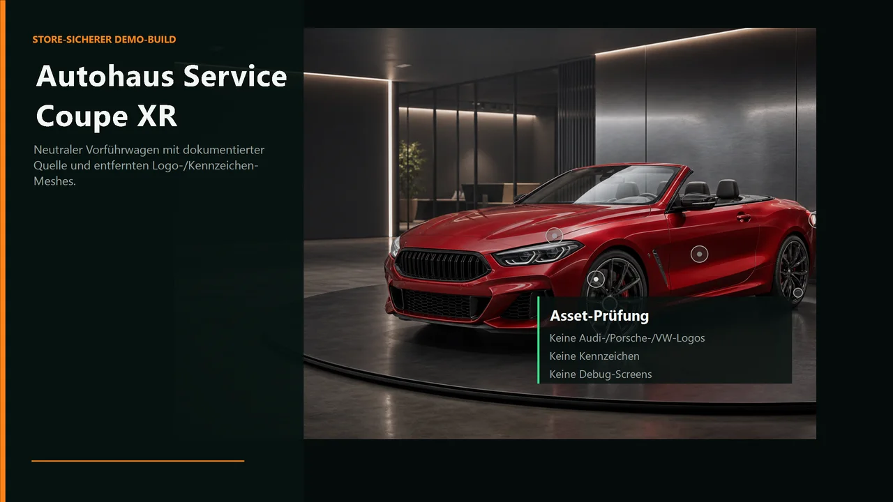 Autohaus Showroom VR Store Screenshot mit neutraler Store-Version